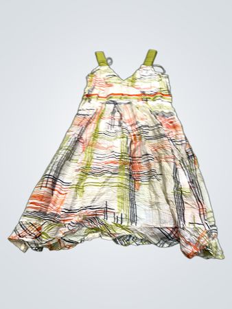 Monsoon Damen Weiß Mehrfarbig Gestreiftes Kleid