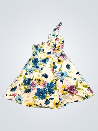 Weißes Blumenmusterkleid