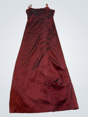 Maroon Spaghetti-Träger Maxi-Kleid