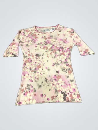 Di Strick Damen Pink Floral Pullover Made in Germany
