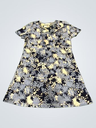 GINA BENOTTI Damen Blau Blumendruck Kurzarmkleid