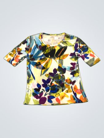 T-Shirt mit abstraktem Blumendruck