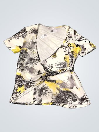 BONITA Damen Bedrucktes Geschlungenes V-Ausschnitt T-Shirt