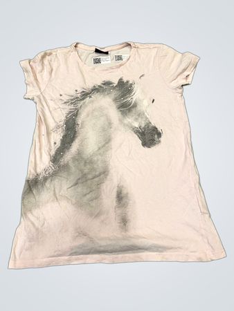 Rosa T-Shirt mit Pferdegrafik