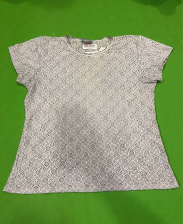 Fashion Plus Damen Graues Spitzen-T-Shirt