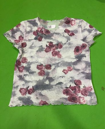 Mesh-Rosenmuster-Top