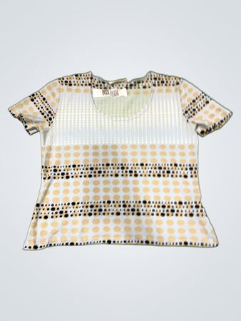Challoc Damen Kurzarm-Top mit punktiertem Muster