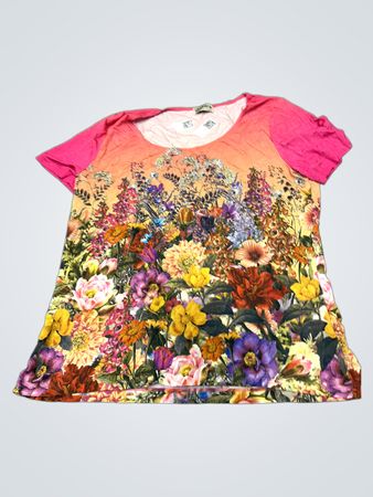 Guitare Community Trade Mark Floral Print T-Shirt