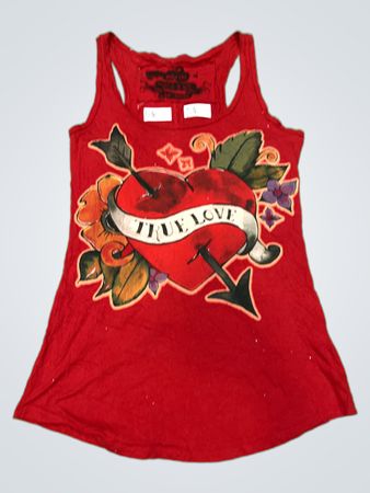 Zara TRF Rotes Grafik-Trägershirt