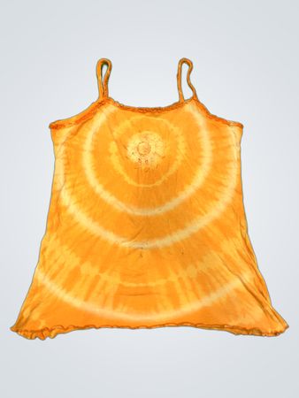 Orange Tie-Dye Tanktop mit bestickter Blume