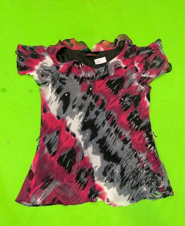 Matiasu Damen Bedruckte Rüschenshirt