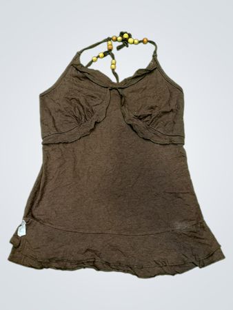 Mixxin Damen Braunes Trägertop mit beaded Detail