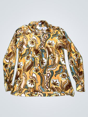 Vintage Floral Print Button-Up Shirt