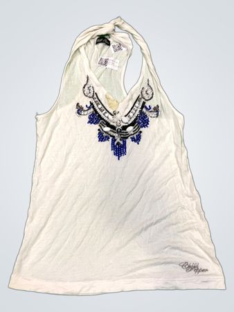 Chilli Pepper White Verziertes Haltertop