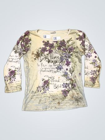 In Extenso Floral Script Langarmoberteil