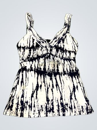 Vila Joy Damen Weiß und Schwarz Batik Tanktop