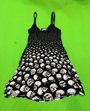 KILLSTAR Skull Print Spaghetti Strap Dress