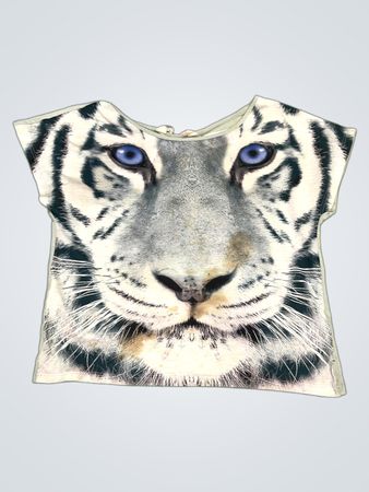 Weißes T-Shirt mit Tigerkopf- Grafik
