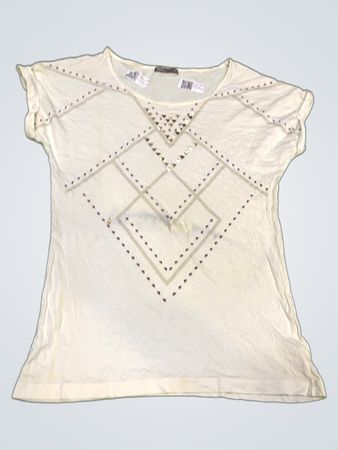 Weißes Nieten-T-Shirt