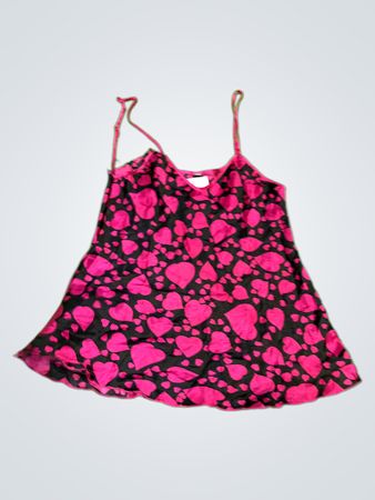 Rosa Herz Druck Slip Kleid