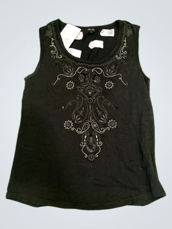 ZE-ZE Schwarzes Verziertes Tanktop