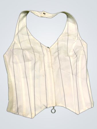 Weißes Nadelstreifen-Halter-Top