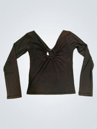 Schwarzes Langarmoberteil