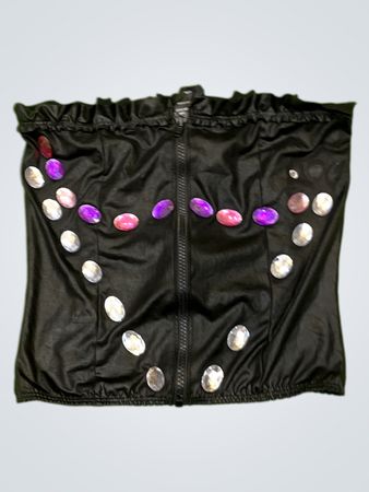 Kitten O/S Schwarzes Strapsloses Verziertes Korsett-Top