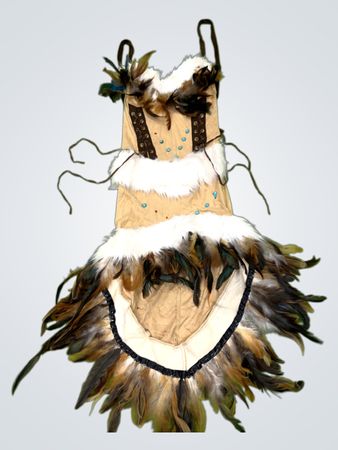 Roma Feder- und Pelzbesetztes Kostümkleid