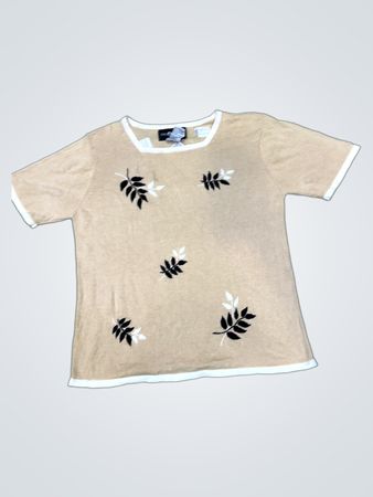 Sag Harbor Petite Damen-T-Shirt mit Blattdruck