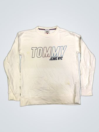 Tommy Jeans Weißes Rundhals-Sweatshirt