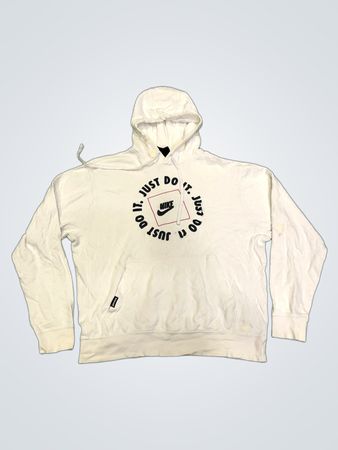 Nike White "Just Do It" Graphic Hoodie