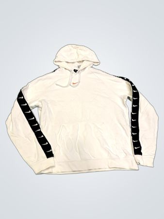 Nike Weißes Hoodie mit Swoosh-Logo-Band an den Ärmeln