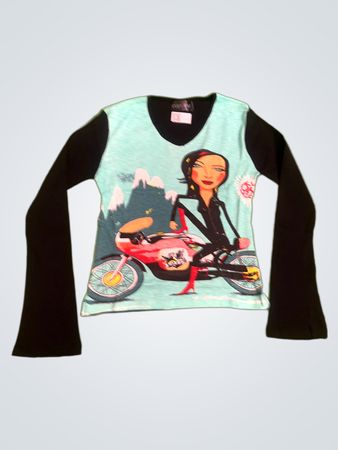 Copeline long sleeve graphic t-shirt with motorcycle print