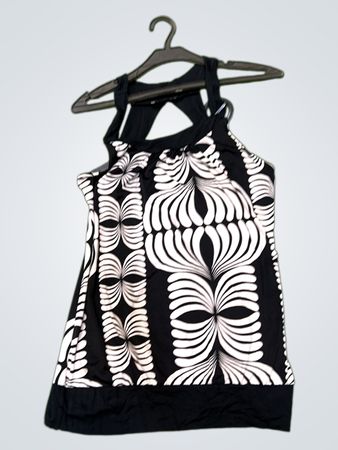 Exquiss's Paris Schwarz-Weiß gemustertes Tanktop