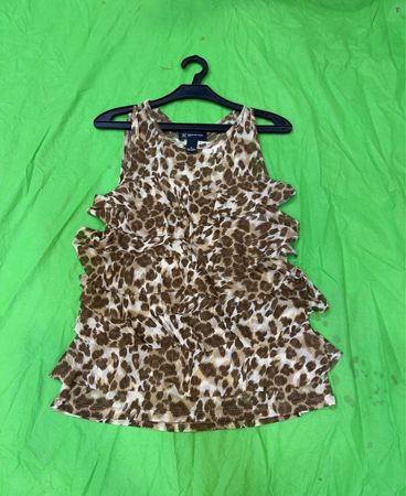 INC International Concepts Petite Leopardenmuster Rüschen Tops