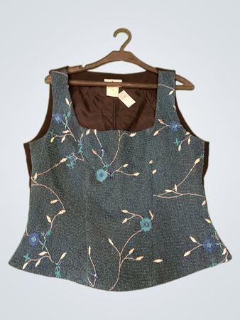 ivan j moda floral print vest