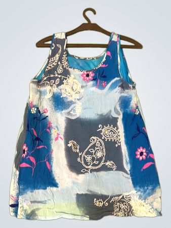 Blaues Paisley-Print Tanktop