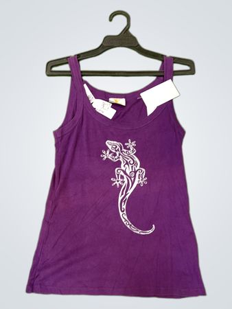 Valentino lila Tanktop mit Gecko-Grafik