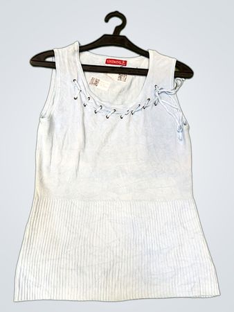 UNIMING klassisches hellblaues Schnür-Top ohne Ärmel
