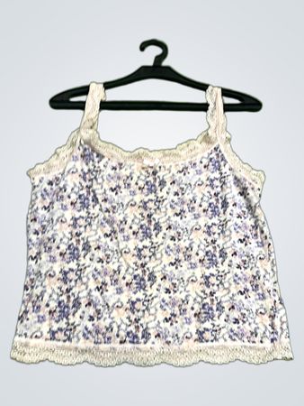 Nachtwäsche mit floraler Spitzenbesatz-Cami-Oberteil