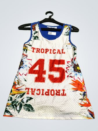Weißes Tropical 45 Kleid mit floralem Druck