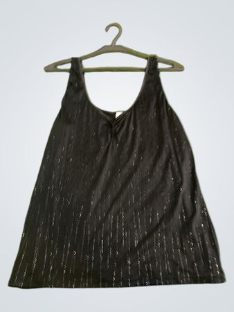POMPADOUR Schwarzes Glitzer Tanktop