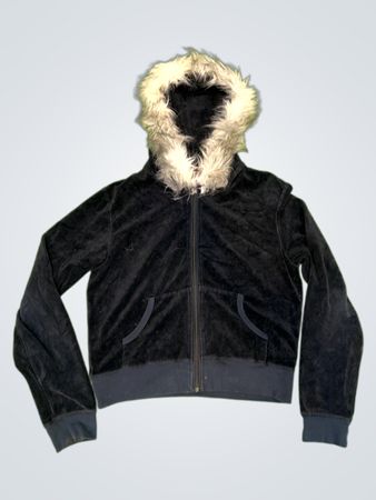 Upcycled Juicy Couture Born in the Glamorous USA Velour Hoodie