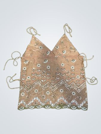 Upcycletes pinkes Perlen-Camisole-Top