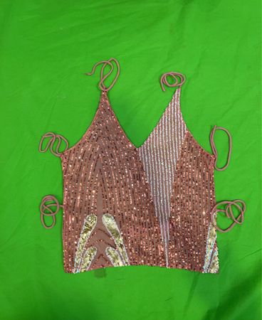 Upcycled Pink Sequin Cami Top