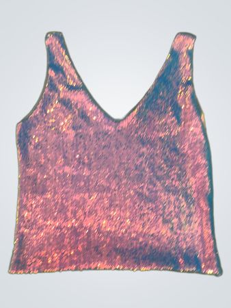 Aufbereitete Pailletten V-Ausschnitt Trägershirt