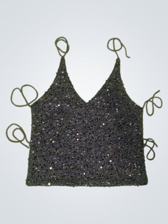 Recycelte Paillettenkrone Top