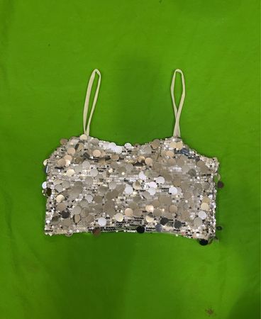 Upcycled Pailletten Cropped Top