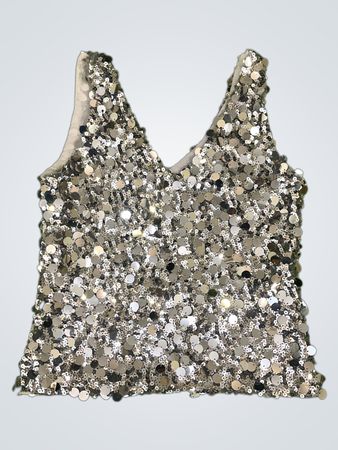 Upcycling Pailletten-Trägershirt